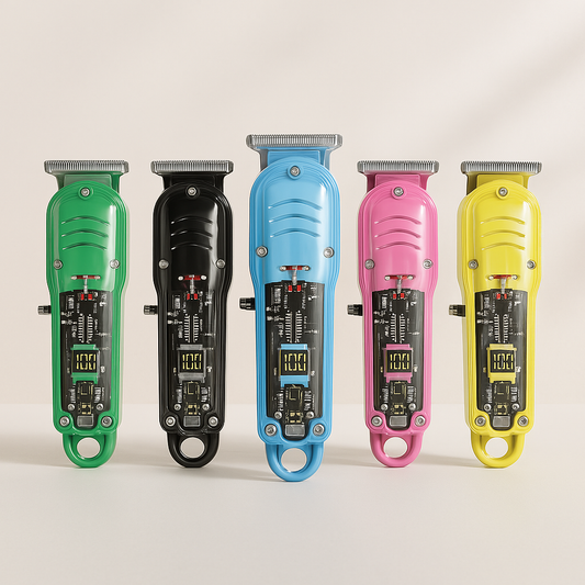 Color options of ClearView Pet Clip – pink, blue, green, yellow, black