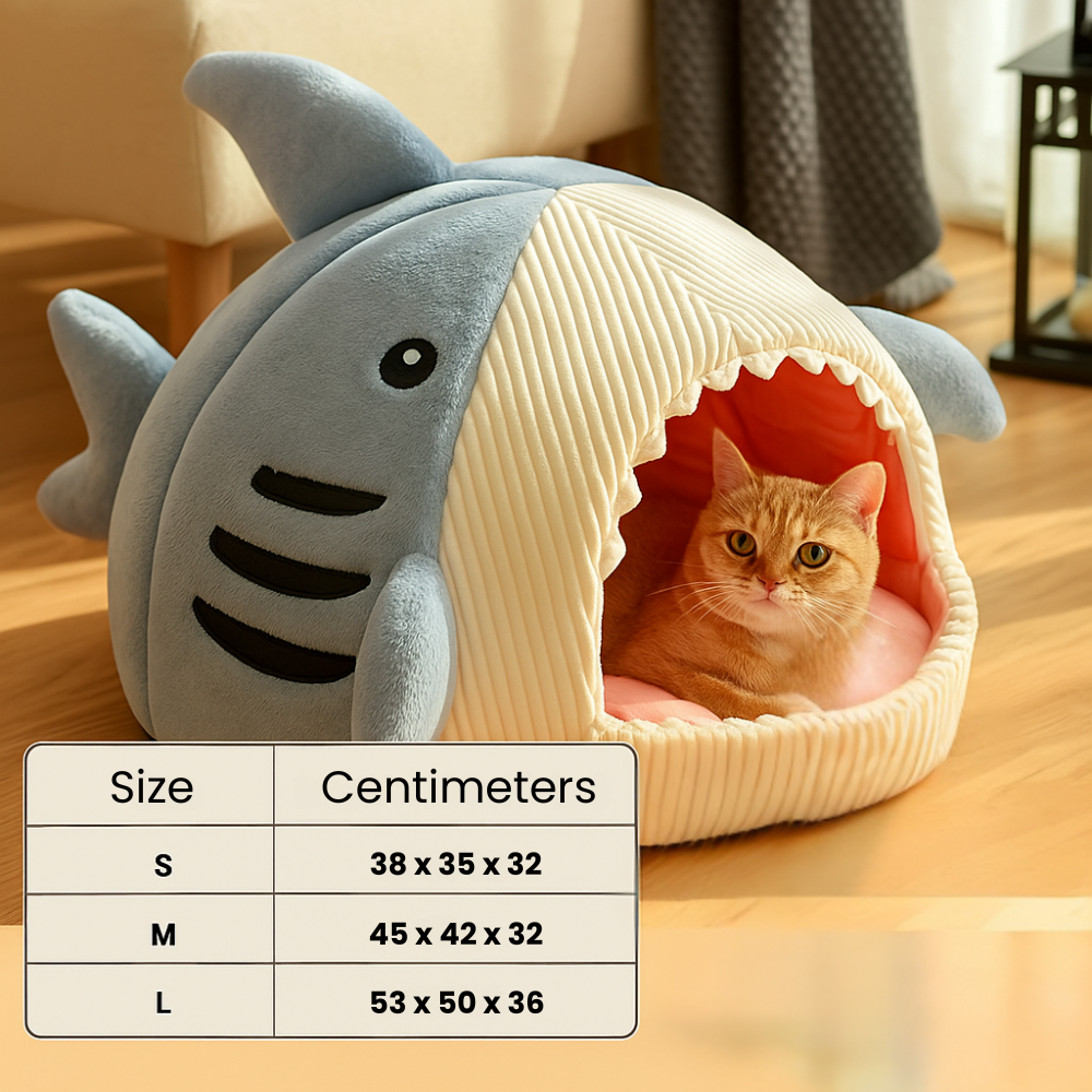 Size chart of FluffyDen™ Cozy Cave Bed for pets