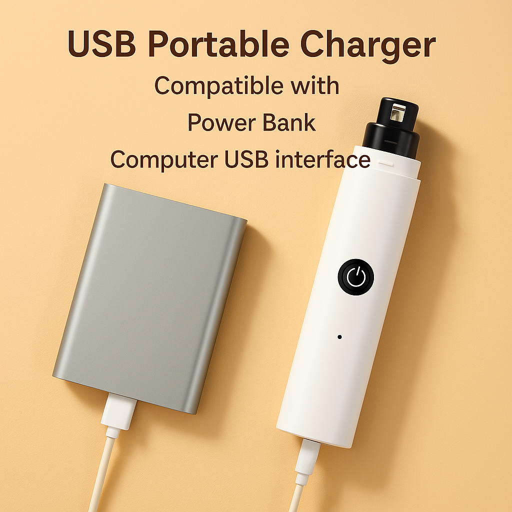 USB portable charger for FluffyDen™ LED Nail Grinder