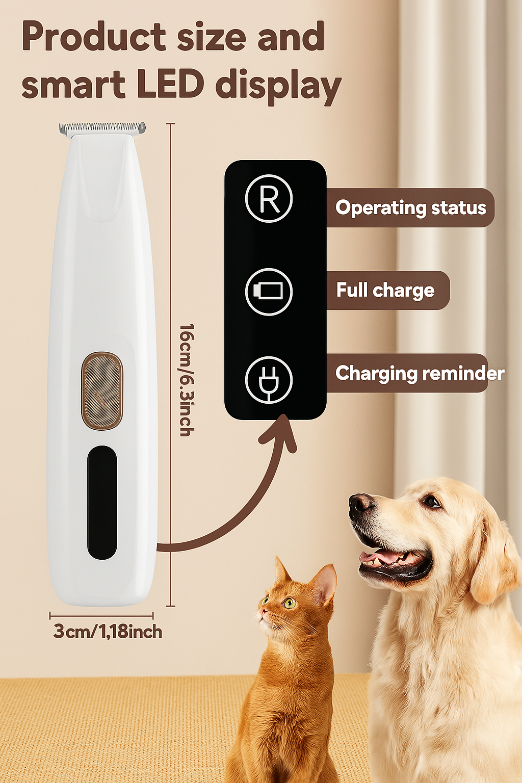 Full body waterproof design of FluffyDen™ LED Paw Trimmer