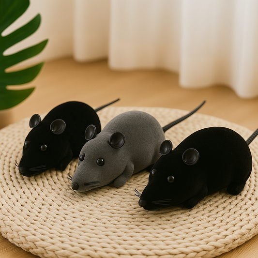 Three color options of FluffyDen™ Smart Cat Mouse Toy