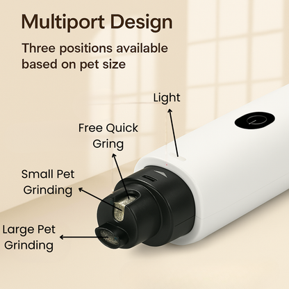 Multiport design of FluffyDen™ LED Nail Grinder