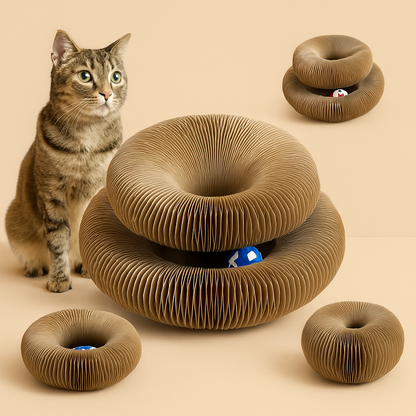 Cat scratching and playing with FluffyDen™ Magic Cat Scratch Toy
